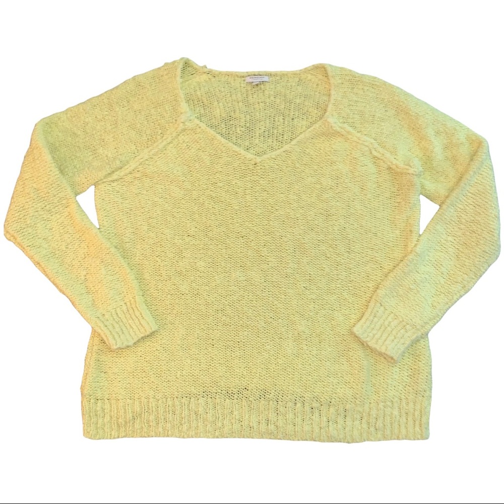 Sonoma Bright Yellow V-Neck Knit Sweater